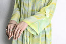 yellow green sheer military hooded shirt