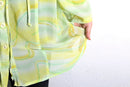 yellow green sheer military hooded shirt