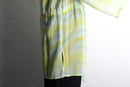 yellow green sheer military hooded shirt