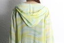 yellow green sheer military hooded shirt