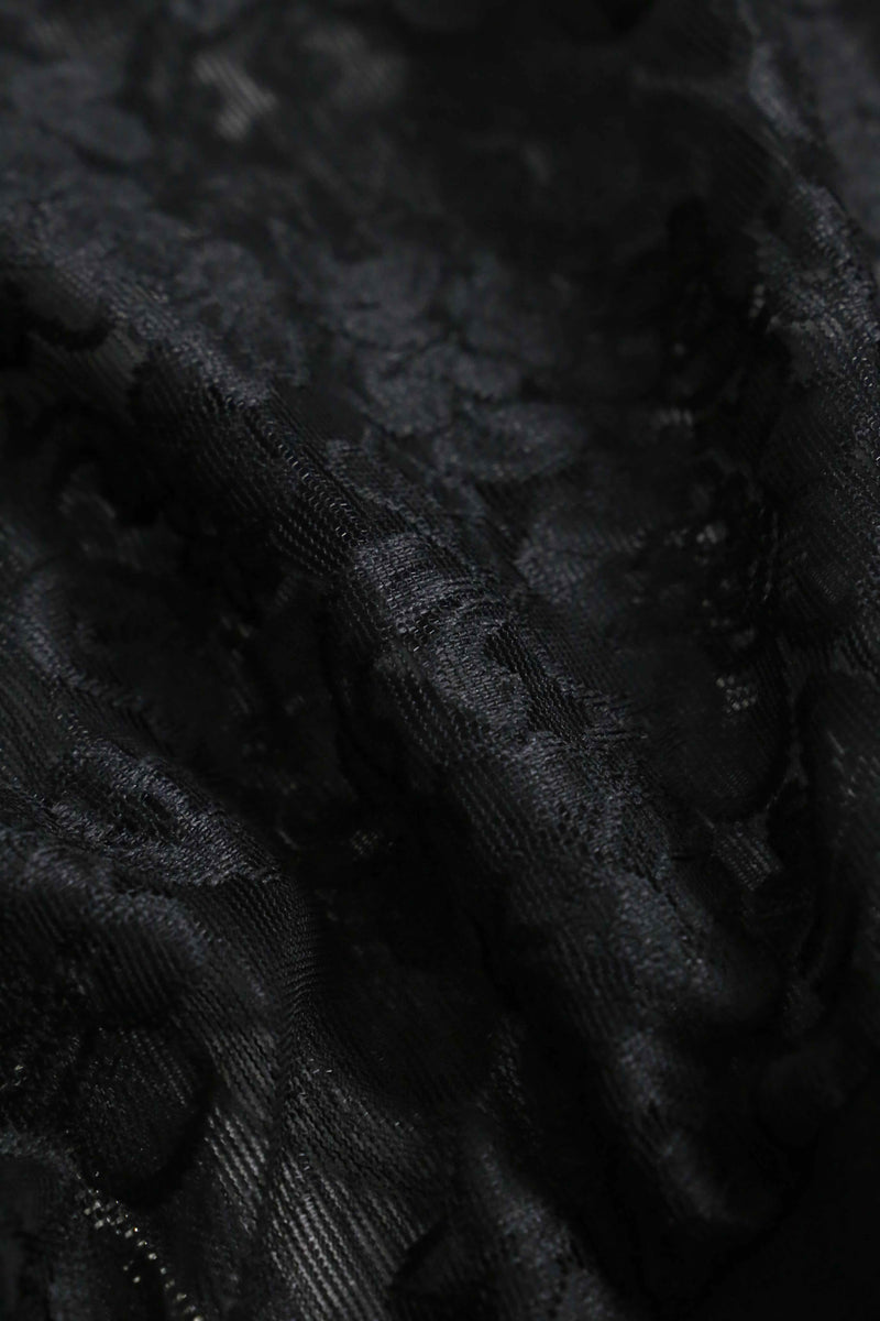 unknown black lace zip up blouson