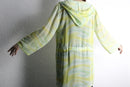 yellow green sheer military hooded shirt