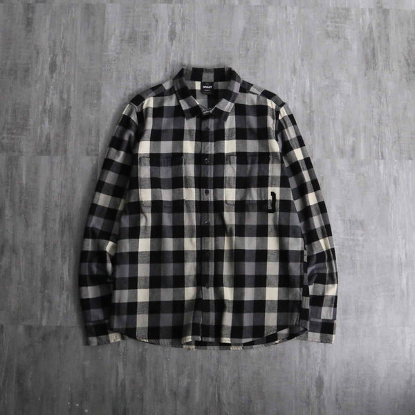 2000s OAKLEY block check cotton nel shirt