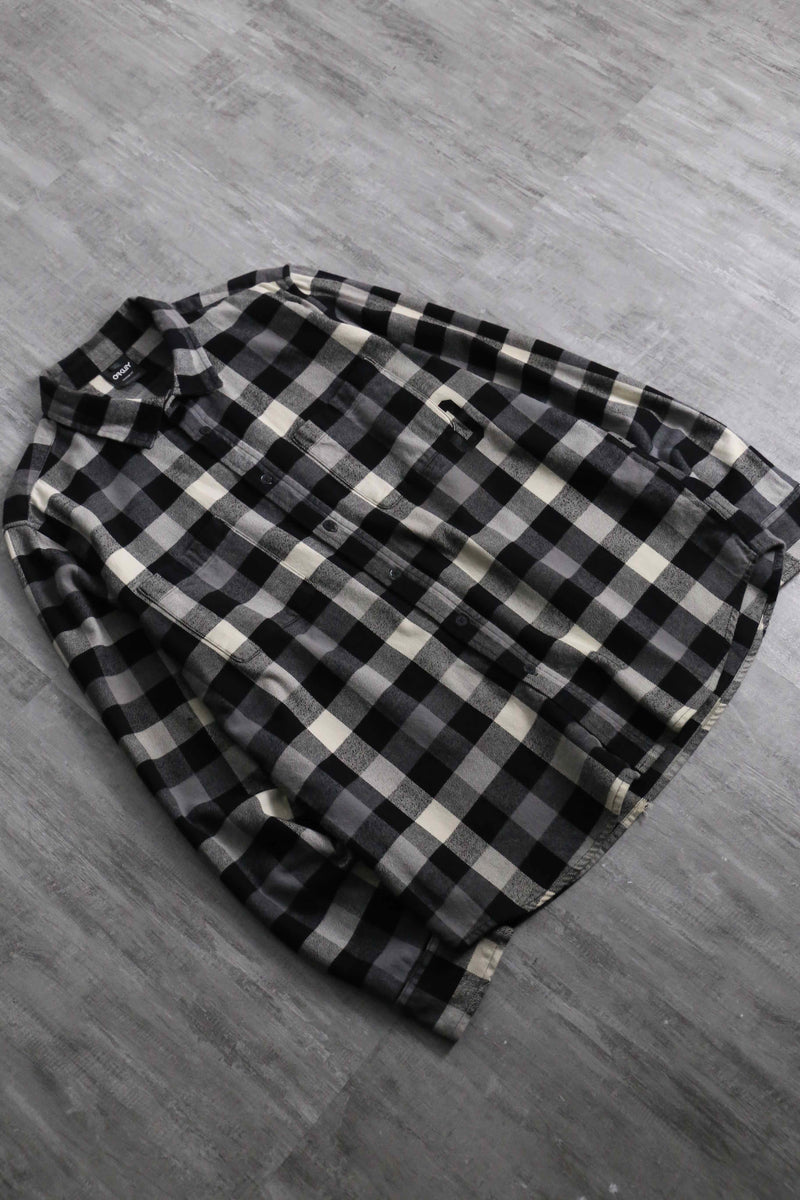 2000s OAKLEY block check cotton nel shirt