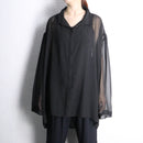 black sheer oversized shirt