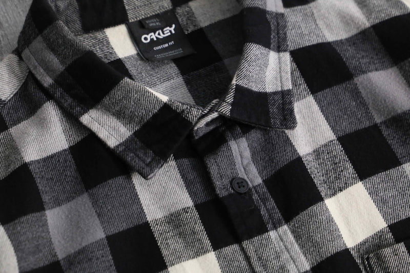 2000s OAKLEY block check cotton nel shirt