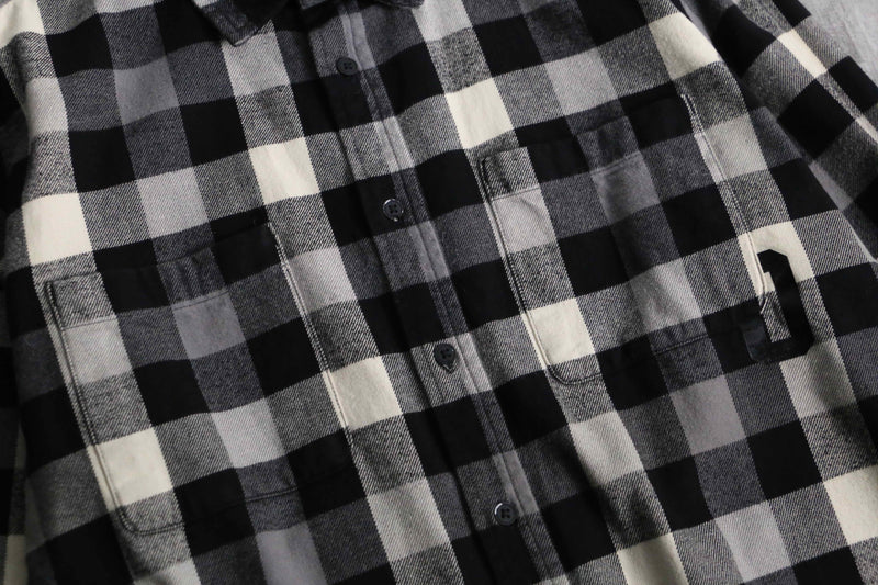 2000s OAKLEY block check cotton nel shirt