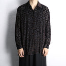 Black Damask Velour Sheer Shirt