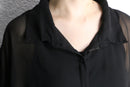 black sheer oversized shirt