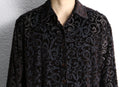 Black Damask Velour Sheer Shirt