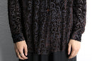 Black Damask Velour Sheer Shirt