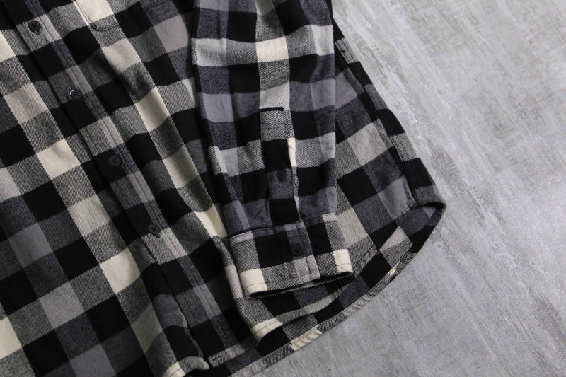 2000s OAKLEY block check cotton nel shirt