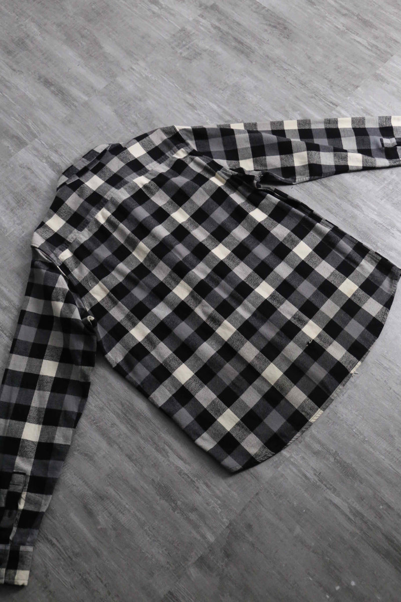2000s OAKLEY block check cotton nel shirt