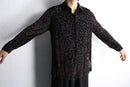 Black Damask Velour Sheer Shirt