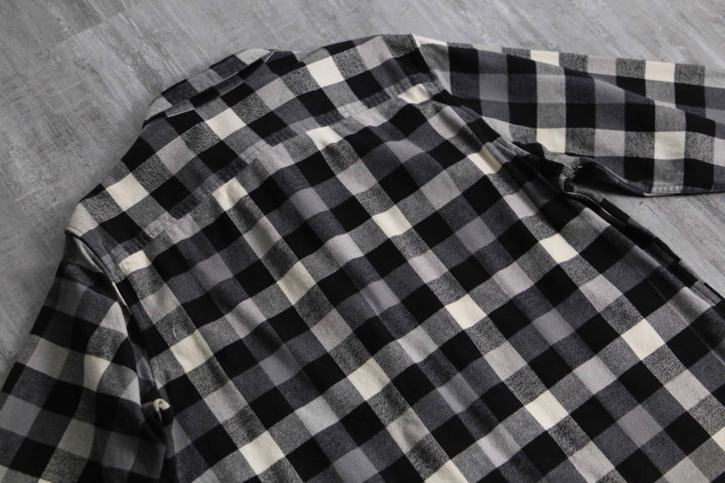 2000s OAKLEY block check cotton nel shirt