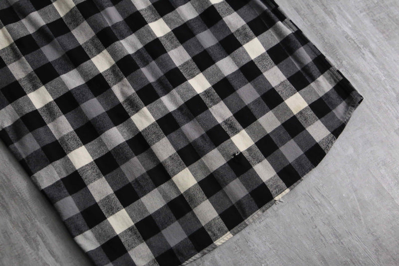 2000s OAKLEY block check cotton nel shirt