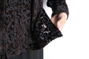 Black Damask Velour Sheer Shirt