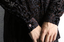 Black Damask Velour Sheer Shirt