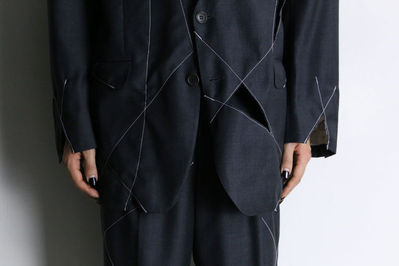 "Re:make" hole stitch tailored set up