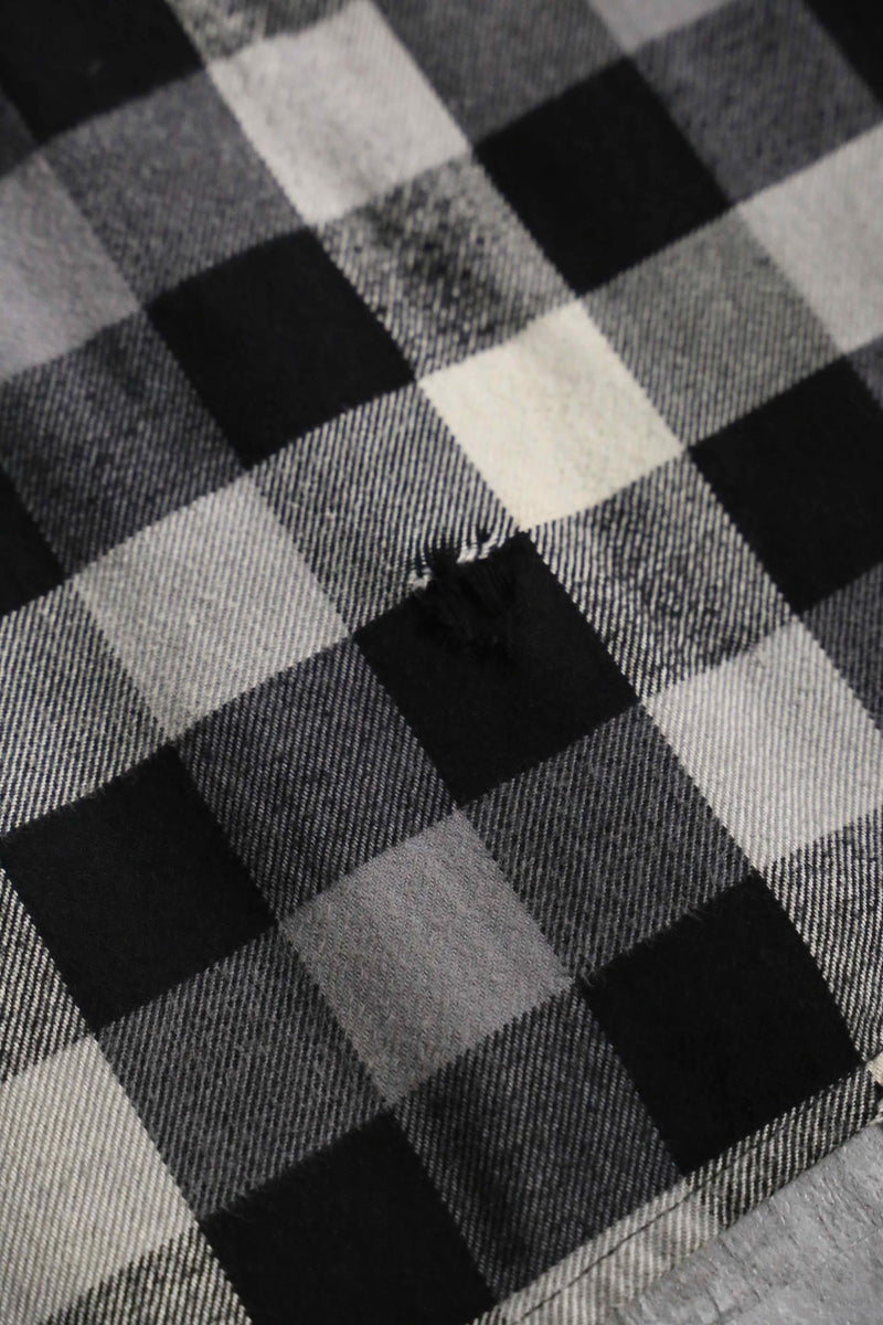 2000s OAKLEY block check cotton nel shirt