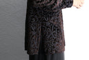 Black Damask Velour Sheer Shirt
