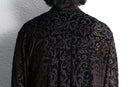 Black Damask Velour Sheer Shirt