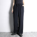 black popcorn fabric easy tapered pants