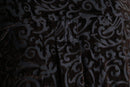 Black Damask Velour Sheer Shirt