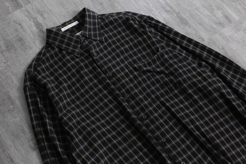 1990s PERRY ELLIS cotton rayon check shirt