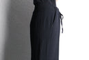 black popcorn fabric easy tapered pants