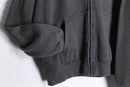 “U.S. POLO ASSN” charcoal cotton waffle detail zip-up hoodie