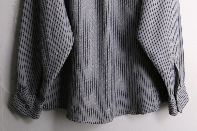 gray stripe rayon × poly L/S shirt