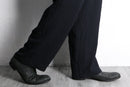 black popcorn fabric easy tapered pants