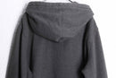 “U.S. POLO ASSN” charcoal cotton waffle detail zip-up hoodie
