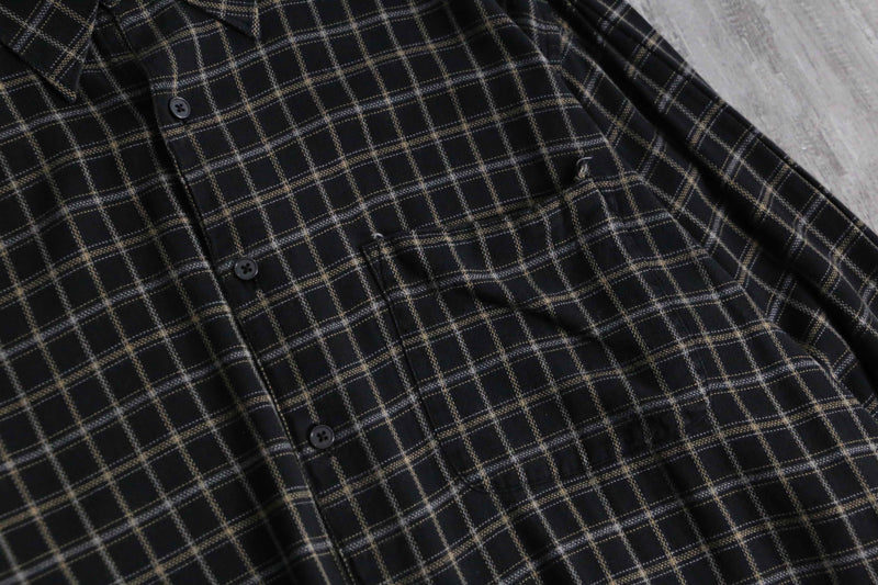 1990s PERRY ELLIS cotton rayon check shirt