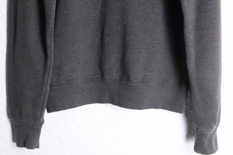 “U.S. POLO ASSN” charcoal cotton waffle detail zip-up hoodie