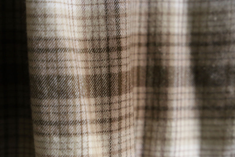 beige brown ombre check shirt