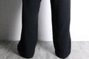 black popcorn fabric easy tapered pants