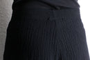 black popcorn fabric easy tapered pants