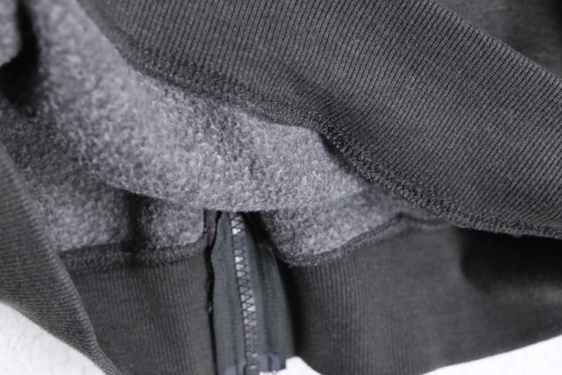 “U.S. POLO ASSN” charcoal cotton waffle detail zip-up hoodie