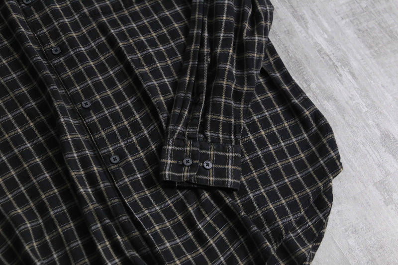 1990s PERRY ELLIS cotton rayon check shirt