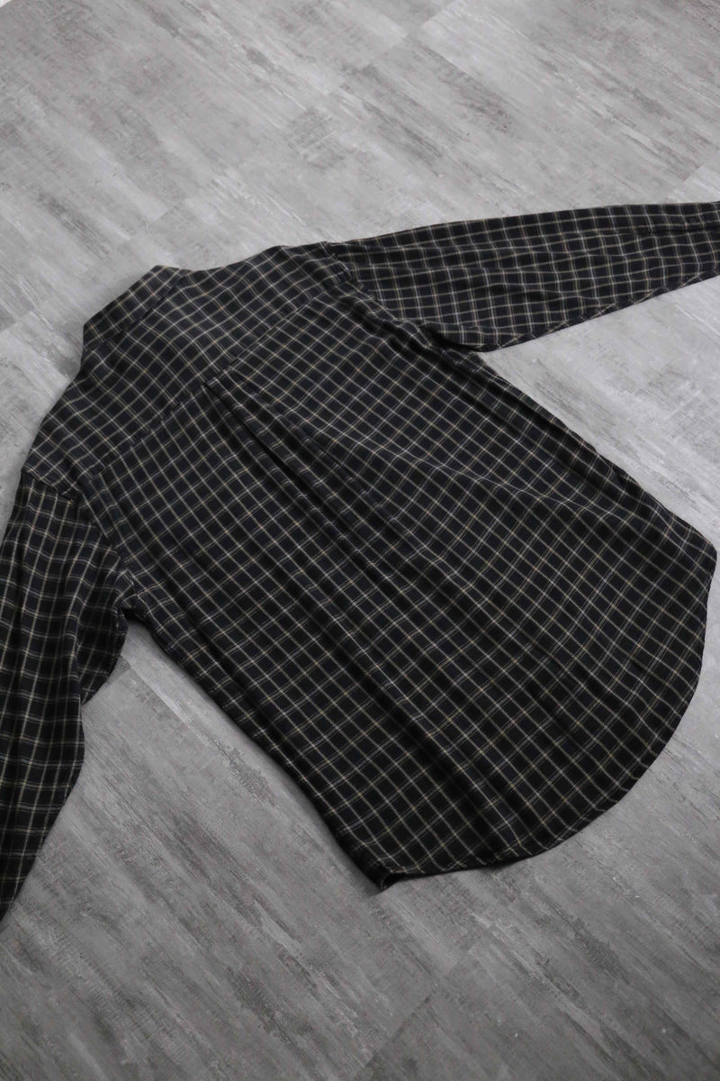 1990s PERRY ELLIS cotton rayon check shirt