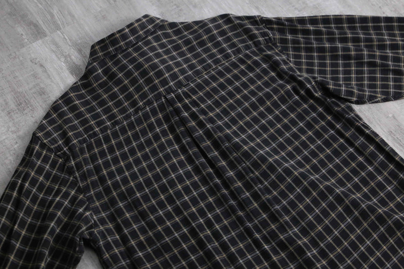 1990s PERRY ELLIS cotton rayon check shirt