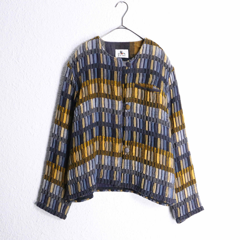 ''TUMI''border textile jacket