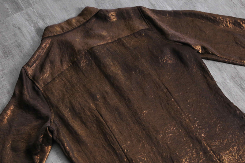 2000s Calvin Klein metallic chiffon shirt