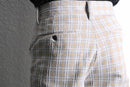 FARAH plaid pattern straight slacks