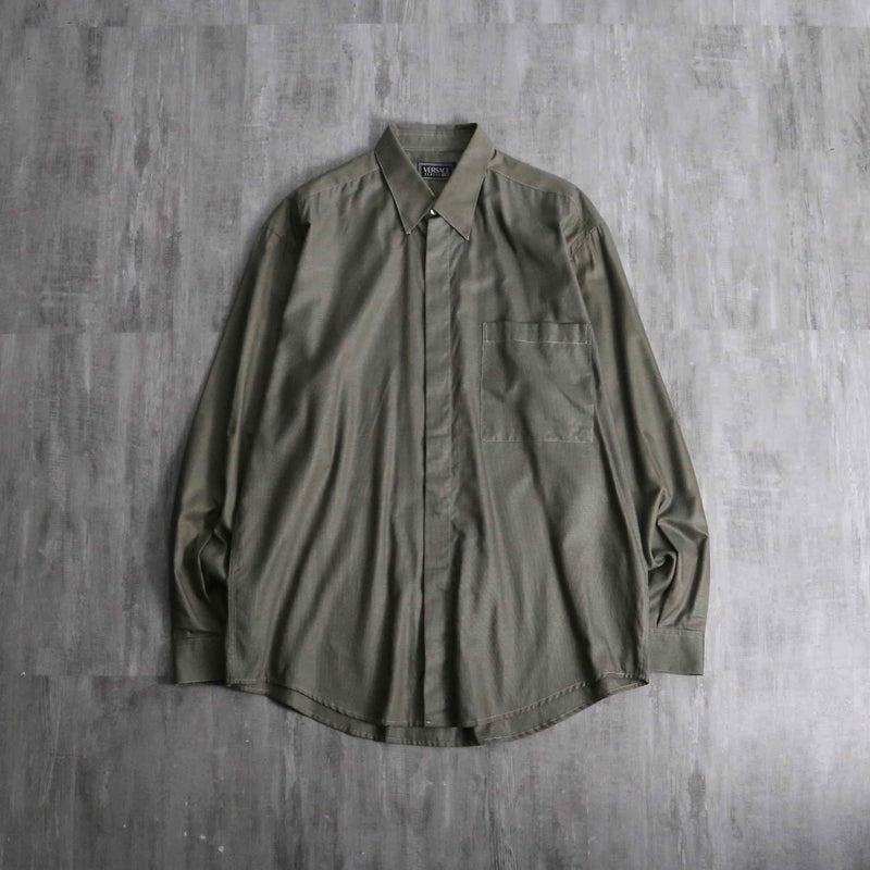 1990s VERSACE Classic V2 fly front cotton shirt