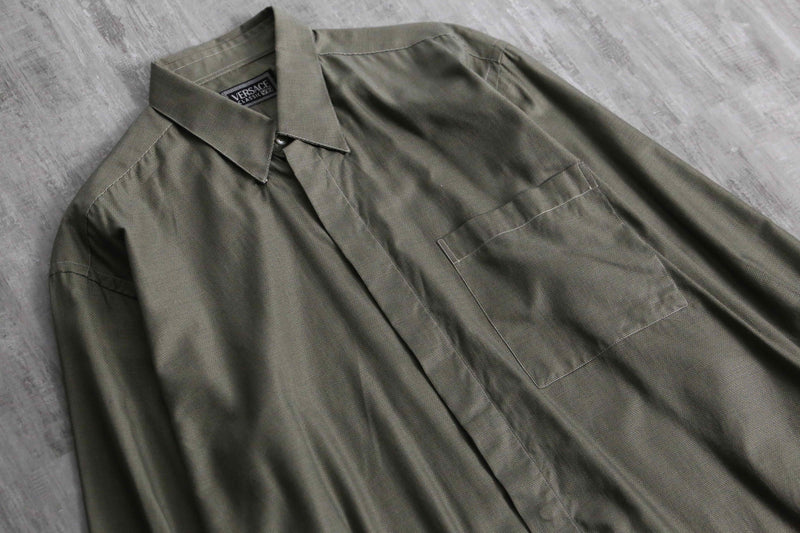 1990s VERSACE Classic V2 fly front cotton shirt
