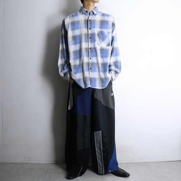 pail blue ombre check L/S shirt