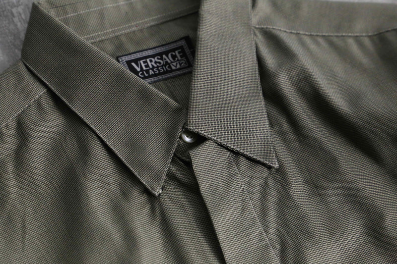 1990s VERSACE Classic V2 fly front cotton shirt
